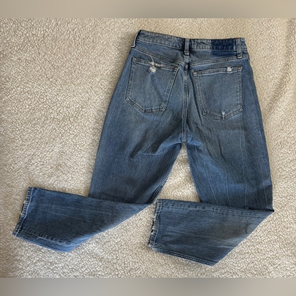 Abercrombie Fitch High Rise Mom Jean Curve Love Blue Denim Distressed Size 28 - Picture 4 of 9